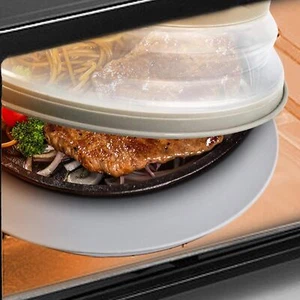 2-in-1,Microwave Mat and Cover - Mat doubles as a bowl holder, splash proof,gray - Picture 1 of 7