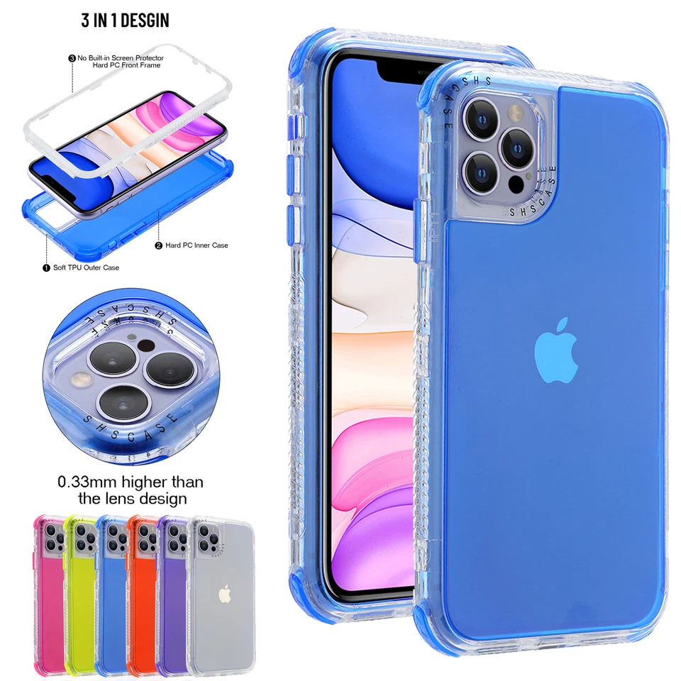 For iPhone 17 16 15 14 Pro Max 13 12 11 Clear Shockproof Defender Case Cover - Image 1 of 4