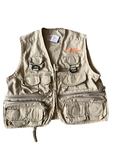 Kids Master Sportsman Khaki Rugged Outdoor Gear Hunting / Fishing Vest Sz Large - Picture 1 of 8