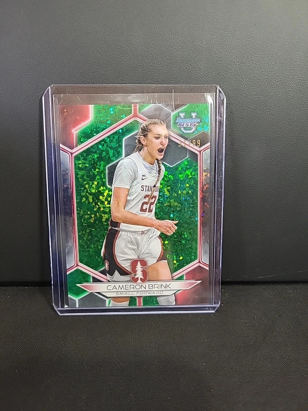 Cameron Brink 2023-24 Bowman Best U Green Mini-Diamond Refractor Card /99 #78