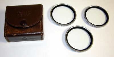 Vemar Coated 46 mm Close-up Lenses Set of 3 in leather case Series VI Japan - Image 1 of 4
