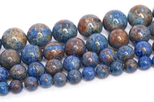 Cuentas sueltas redondas de piedras preciosas de calsílice azul grado AAA 4/6/8/10/12 MM - Imagen 1 de 9