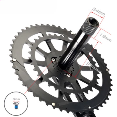 165/170/175mm Cranks Arms Gravel MTB Road Bike Crankset Double Chainring 50-34T - Image 1 of 4
