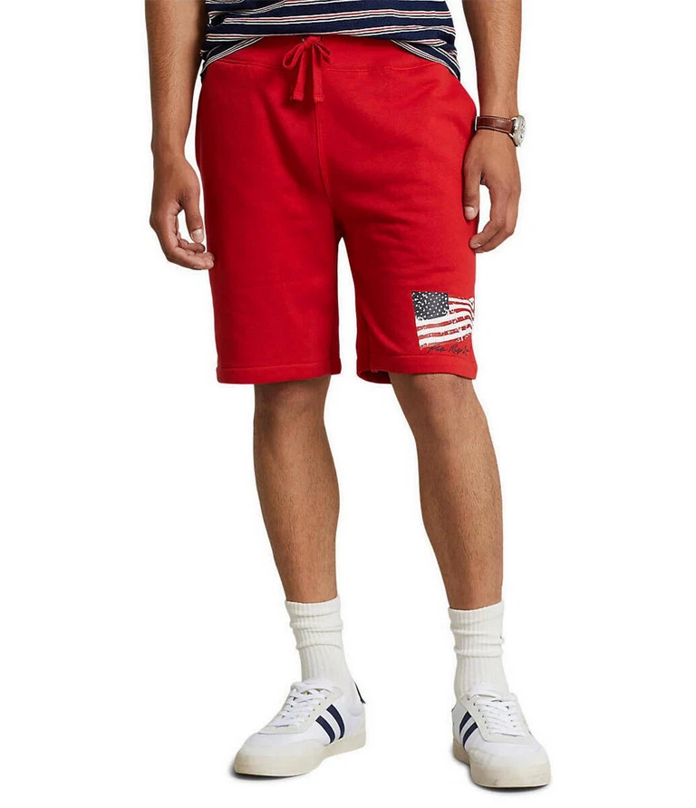 Polo By Ralph Lauren Big and Tall Fleece Short Cotton-Polyester Red - 2XB