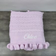 Pottery Barn Kids LoveShackFancy Textured Hearts Baby Blanket Pink Mono “Chloe”