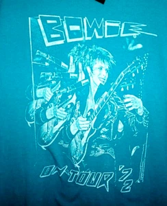 Junk Food Clothing Mens T-Shirt XXL David Bowie Tour 1972 Columbia Blue NWT - Picture 1 of 2