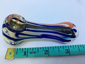 HEAVY BLOWN GLASS USA 3” HAND PIPE BOWL TOBACCO DICHRO SMOKE FLOWER SMOKING KB5O - Picture 1 of 12