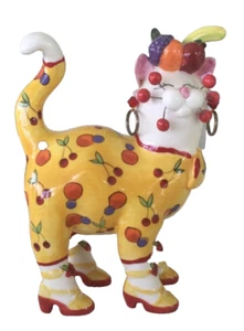 Sassy Fun Lacombe 2003 Cat w/ Shoes, Fruit Motif by Willitt's Designs #86015 - Picture 1 of 8