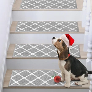Edging Stair Treads Non-Slip Carpet Mat 28Inx9In Indoor Stair Runners for Wooden - Picture 1 of 12