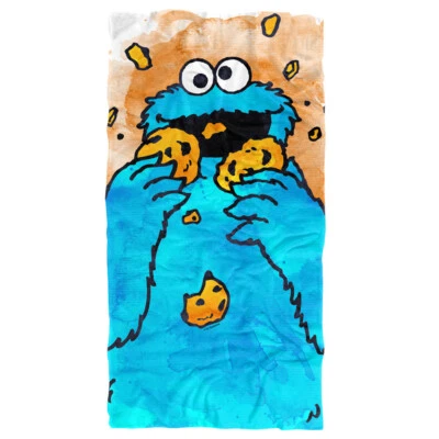 Toalla de playa con licencia oficial Sesame Street Cookie Crumbs 30"x60" Foto 1 de 4