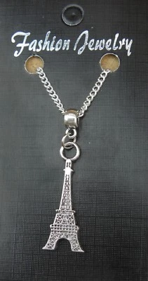 Eiffel Tower Pendant Necklace 18" or 24 Inch Chain Paris France Charm - Image 1 of 4