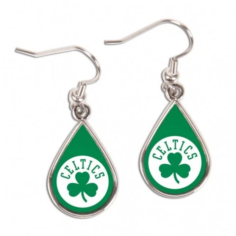 Boston Celtics Tear Drop Design Earrings [NEW] NBA Ear Ring Jewelry Post Hoop Cover