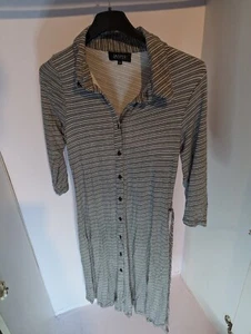 Smart Casual Jasper Conran Black And White Striped Midi Dress Size 12 - Picture 1 of 12
