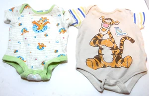 Lot Of 2 Wonderful World of Disney 0-3M Tigger Short Sleeve Bodysuit - Picture 1 of 6