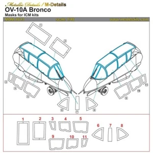 OV-10A Bronco. Canopy Painting Masks (for ICM) Scale 1:48 For Aircraft Model Kit - Picture 1 of 1