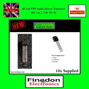 10 x BC640 PNP Medium Power Audio Driver Transistor 80V 1A 830mW TO-92 - Picture 1 of 3
