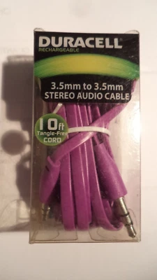 DURACELL 3.5MM TO 3.5MM STEREO AUCIO CABLE RED SELLING ALL AS USED 2152 - Image 1 of 4