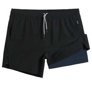 Mens 5" Gym Running Shorts for Men 2 in 1 Quick Dry Workout Athletic Shorts B... - Picture 1 of 6
