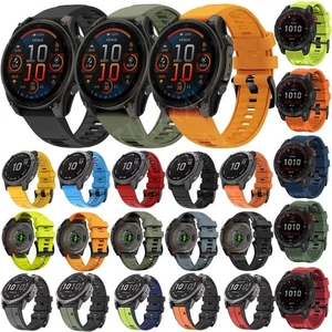Quickfit 20/22/26mm Silikon Armband für Garmin Fenix E/8/7/7S/7X 6/6S/6X 5/5S/5X - Picture 1 of 341