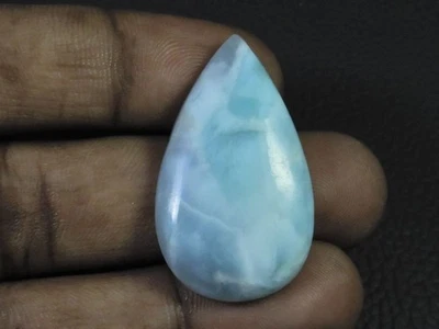 Piedra preciosa de cristal curativo de pectolita azul natural 20X36X06 mm 43 quilates r570 Foto 1 de 4