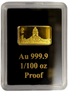 Lingotes de oro de 1/100 onza - Monumento a la Batalla de los Pueblos de Leipzig en embalaje original - Imagen 1 de 2