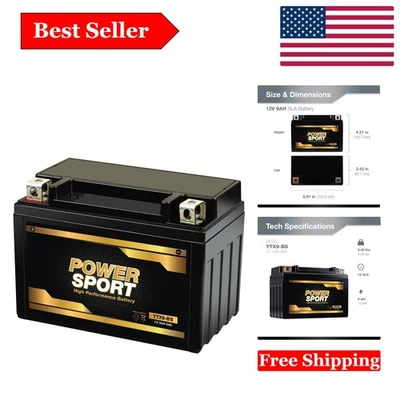 BS 12V 9Ah Lead-Acid Battery - Motorcycle & ATV Replacement - Image 1 of 4