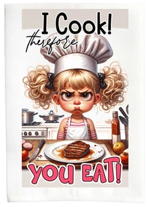 Blonde Girl I Cook Therefore You Eat Farmhouse Kitchen Bath Linen Towel DZ263L - Bild 1 von 4