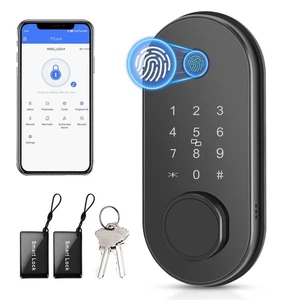 Smart Türschloss Fingerabdruck Schlüsselloser Zugang Türschloss APP Steuerung Riegel Auto... - Bild 1 von 7