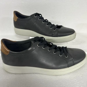 Ecco Men's Soft Classic Lace Up Sneaker Grey Walk Shoes EU 46 Size 12 - 12.5 US - Picture 1 of 5