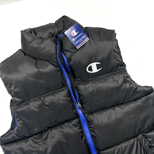 Champion Black Sleeveless Zip Up Puffer Vest W/ Pockets Men’s L NWT  - Picture 1 of 13