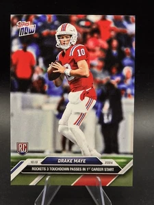 DRAKE MAYE 2024 TOPPS NOW #10 ROOKIE ROCKETS 3 TOUCHDOWN PASSES RC PATRIOTS - Picture 1 of 2