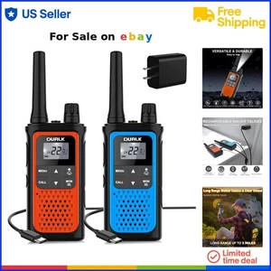 Walkie Talkies Long Range 2 Pack Rechargeable NOAA Weather Two Way Radios - Picture 1 of 9