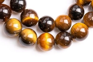 Natural Tiger's Eye Gemstone 10 MM Round Smooth Beads Strand 15.5" For Jewelry - Picture 1 of 2