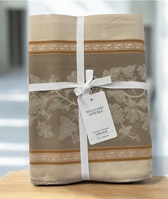 New Williams Sonoma  Foliage Jacquard Oak Tablecloth 70”x 108” NWT 🎁🌲 - Image 1 of 4