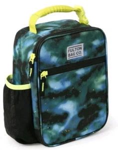 Fulton Bag Co Thermal Insulated Lunch Bag Hard Liner W Divide Neon Galaxy - Picture 1 of 2