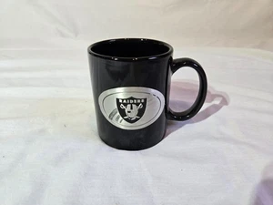 Black NFL RAIDERS Coffee Mug with Pewter Emblem - Picture 1 of 4