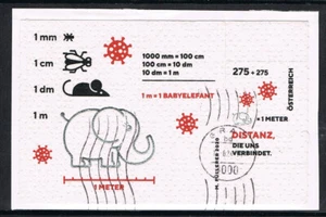 Österreich 2020 Mi Block 119 "Corona", auf Toilettenpapier-gestempelt-Briefstück - Bild 1 von 1