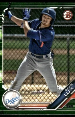 2019 Bowman Prospects Camo #BP-130 Gavin Lux Los Angeles Dodgers baseball card - Image 1 of 2