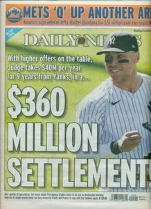 NEWSPAPER-NEW YORK DAILY NEWS-DECEMBER 8 2022-NY YANKEES-AARON JUDGE-360 MILLION - Picture 1 of 2