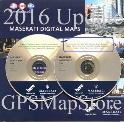 2004-2013 Maserati Quattroporte GPS Navigation CD North West U.S Map 2016 Update - Image 1 of 2