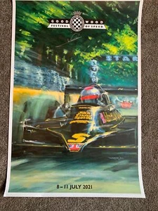 Festival of Speed 2021 Poster (Lotus 79) HAND SIGNED MARIO ANDRETTI 1978 CHAMP - Picture 1 of 7