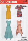 New Look Sewing Pattern 6495 Dresses Knit Fabric Straight Handkerchief Sz 8-20