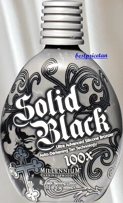 Millennium Tanning SOLID BLACK 100X Bronzer Dark Tanning Bed Lotion -13.5 oz - Image 1 of 4