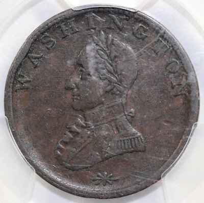 No Date Washington Double Head Colonial Cent PCGS VF 30 - Image 1 of 4