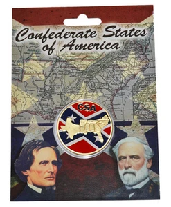 Civil War Coloured Confederate States Of America Collectors Coin New In Wallet - Picture 1 of 4