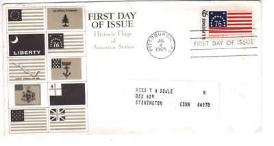 1968 FDC 6c Bennington Flag Historic Flags Of America Series American Heritage - Image 1 of 2