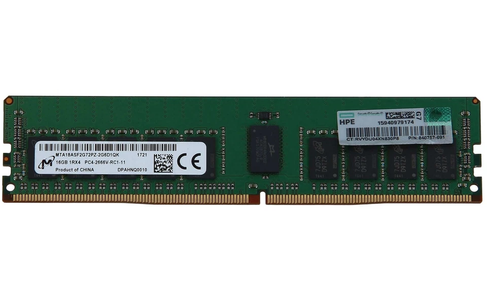 HPE 16GB DDR4-2666 RDIMM 815098-B21 850880-001 840757-091 Server Memory RAM - Image 1 of 1