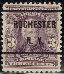 1902 3c Jackson w/precancel f/ ROCHESTER NY (303-L-1E) GEM ILKE CENTERING. - Picture 1 of 1