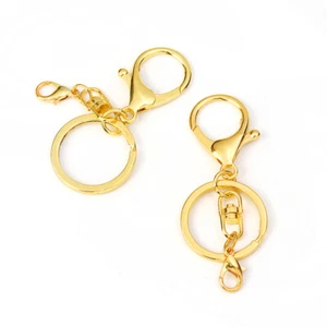 Lobster Clasps Gold Tone - Key Ring Attached Swivel Clasp - 77x30mm - Z827 - Picture 1 of 3
