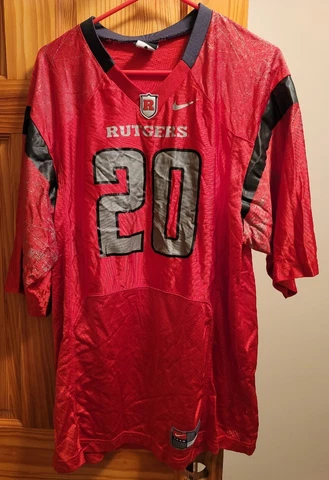 Rutgers Scarlet Knights Football Jersey Large Nike Red Short Sleeve #20 02 Cover